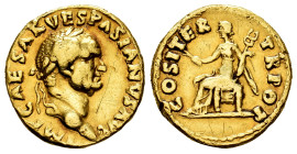 Vespasian. Aureus. 70 AD. Rome. (Ric-II.1 28). (Bmcre-23-25). (Calicó-607). Anv.: IMP CAESAR VESPASIANVS AVG, laureate head to right. Rev.: COS ITER T...