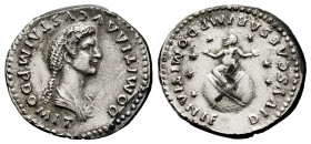 Domitius. Fourée Denarius. 82-83 AD. Rome. (Ric-153 (Domitian) var). (Bmcre-63 (Domitian) var). (Rsc-11 var). Anv.: DOMITIA AVGVSTA IMP DOMIT, draped ...