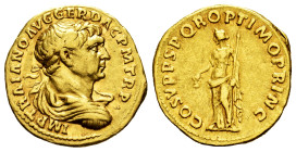 Trajan. Aureus. 105-107 AD. Rome. (Ric-252, 123). (Bmc-74, 312). (Calicó-I 206). Anv.: IMP TRAIANO AVG GER DAC P M TR P. Laureate, draped and cuirasse...