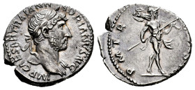 Hadrian. Denarius. 119-122 AD. Rome. (Ric-67). Anv.: IMP CAESAR TRAIAN HADRIANVS AVG, laureate bust right, with drapery over far shoulder. Rev.: P M T...