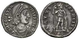 Constantius II. Miliarense. 355-361 AD. Thessalonica. (Ric-203). (Rsc-326). (Gnecchi-70). Anv.: D N CONSTANTIVS P F AVG. Draped bust with pearl diadem...