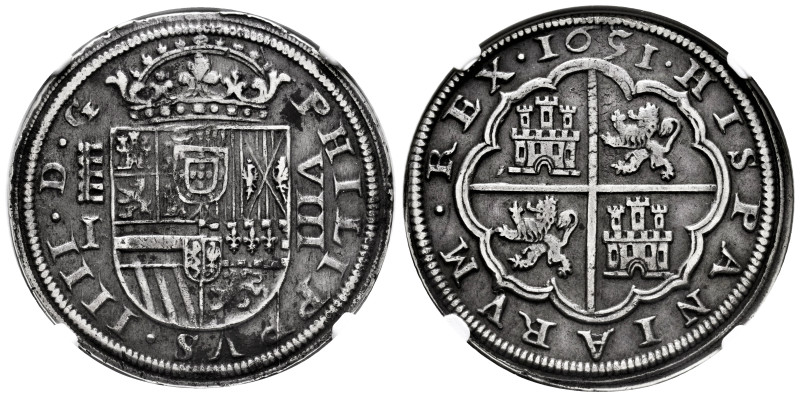 Philip IV (1621-1665). 8 reales. 1651/31. Segovia. I/R. (Cal-1591 var.). (Jarabo...