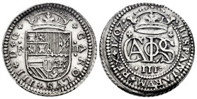 Charles III The Pretender (1701-1714). 2 reales. 1707. Barcelona. (Cal-27). Ag. First year. Scarce. Slabbed by PCGS as AU Details. Cleaned. Est...180,...