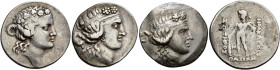 ISLANDS OFF THRACE. 
Lot. Tetradrachms (3), 2 nd-1st c. BC. Obv. Head of Apollo r., wearing ivy crown. Rev. HPAKΛEOYΣ - ΣΩTHPOΣ / ΘAΣIΩN Heracles sta...