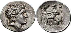 KINGDOM OF THRACE. 
LYSIMACHUS, king 323-281 BC. Tetradrachm, posthumous, uncertain mint (Lysimacheia ?), after 281. AR 16.93 g. Head of deified Alex...