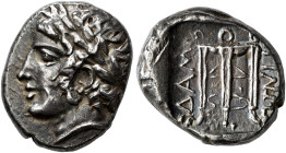 ILLYRIA. 
DAMASTION. Stater, about 360-340. AR 13.57 g. Laureate head of Apollo l. Rev. ΔAMA - ΣTINΩ Tripod, all within shallow incuse square. May, D...