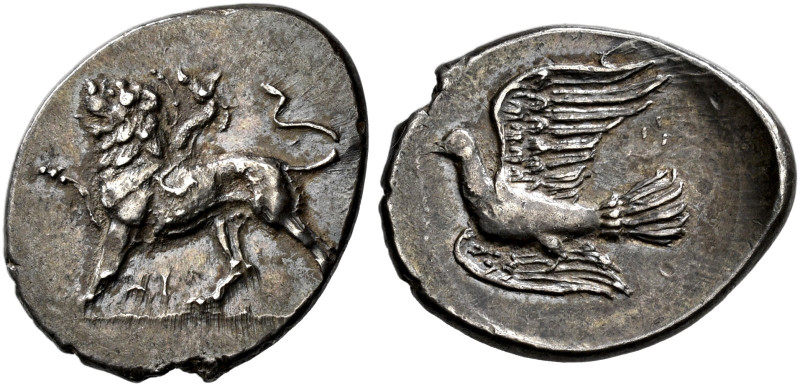 SIKYONIA. 
SICYON. Triobol, about 330-280. AR 2.83 g. Chimaera standing l., r. ...
