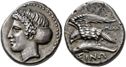 PAPHLAGONIA. 
SINOPE. Drachm, about 350-300. AR 6.11 g. Head of nymph Sinope l., hair in the back in sphendone. Rev. ΣINΩ Sea eagle with open wings o...