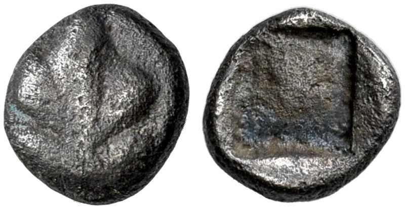 ISLANDS OFF CARIA. 
KAMEIROS. Hemiobol, about 500-460. AR 0.43 g. Fig leaf. Rev...