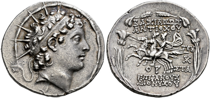 SELEUCID KINGDOM OF SYRIA. 
ANTIOCHOS VI DIONYSOS, king 145-142 BC. Tetradrachm...