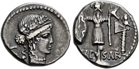 IMPERATORIAL COINAGE. 
C. JULIUS CAESAR, died 44 BC. Denarius, mint moving with Caesar, about 48-47. AR 3.96 g. Female head r. (Venus or Pietas ?), w...