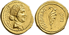 FROM CASSIUS TO CAHN. 
C. CASSIUS LONGINUS. With M. Servilius, leg. Aureus, mint moving with Brutus and Cassius, about 43-42. AV 7.98 g. C.CASSI.IMP ...