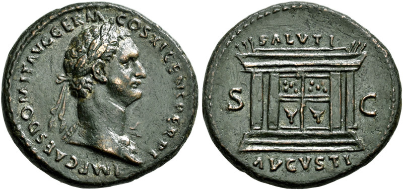 COINS OF THE ROMAN EMPIRE. 
DOMITIANUS, AD 81-96. As, 85. AE 10.80 g. IMP CAES ...