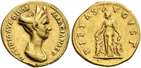 COINS OF THE ROMAN EMPIRE. 
MATIDIA, daughter of Marciana, died AD 119. Aureus struck by Trajan, about 116-117. AV 7.06 g. MATIDIA AVG DIVAE MARCIANA...