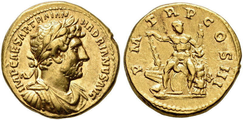 COINS OF THE ROMAN EMPIRE. 
HADRIAN AD 117-138. Aureus, 121-123. AV 7.31 g. IMP...