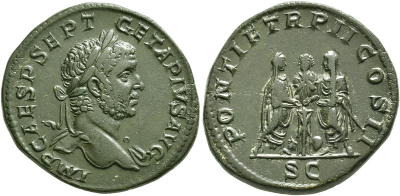 COINS OF THE ROMAN EMPIRE. 
GETA, AD 209-212. Sestertius, about 210. AE 21.53 g...
