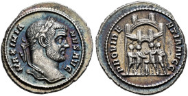 COINS OF THE ROMAN EMPIRE. 
MAXIMIANUS HERCULIUS, AD 285-310. Argenteus, Rome, about 294. AR 3.14 g. MAXIMIA - NVS AVG Laureate head r. Rev. PROVIDE ...