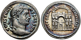 COINS OF THE ROMAN EMPIRE. 
CONSTANTIUS I CHLORUS, Caesar AD 293-305 AD. Argenteus, Siscia, about 294-295. AR 3.10 g. CONSTANTI - VS CAESAR Laureate ...