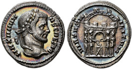 COINS OF THE ROMAN EMPIRE. 
GALERIUS MAXIMIANUS, Caesar AD 293-305. Argenteus, Siscia, about 294-295. AR 3.63 g. MAXIMIAN - VS CAESAR Laureate head r...