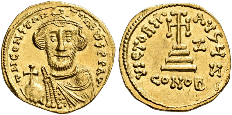 BYZANTINE EMPIRE. 
CONSTANS II, AD 641-668. Solidus, Constantinople, dated 648-...