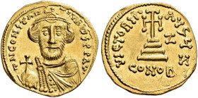 BYZANTINE EMPIRE. 
CONSTANS II, AD 641-668. Solidus, Constantinople, dated 648-649. AV 4.41 g. dN CONStAN - tINyS PP AVG Facing bust with short beard...