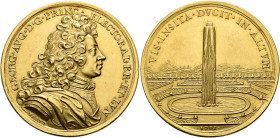 GREAT BRITAIN. UNITED KINGDOM. 
George II, 1727-1760. Goldmedal of 25 Ducats 1701. GEORG • AVG • D • G • PRINC • - ELECTORAL • BR • ET • LVN Barock B...