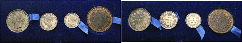 BRITISH CANADA. 
British Canada 1, 5, 10 & 20 Cents 1858, Royal Mint. Complete ...