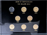 NEW FOUNDLAND. 
New Foundland 2 Dollars 1870, 1872, 1880, 1881, 1882, 1885 & 1888, Mint of London. New Foundland Gold Set including the rare 1880 ius...