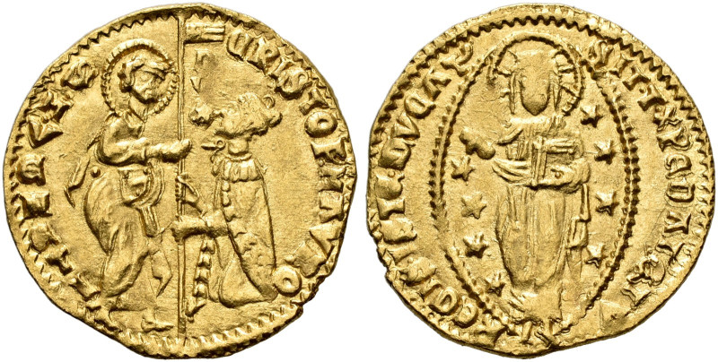 ITALIA. VENEZIA. 
Cristoforo Moro, 1462-1471. Ducato n.d. San Marco consegna il...