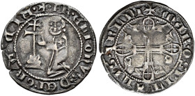 RHODOS. Knights of St. John. 
Hélion de Villeneuve, 26th Grand Master, 1319-1346. Asper or Half-Gigliato n.d. c·FR:eLIOnVS: DeI:GRaCIa Grand Master k...