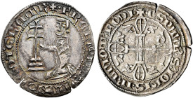 RHODOS. Knights of St. John. 
Hélion de Villeneuve, 26th Grand Master, 1319-1346. Gigliato n.d. (AR 3,90 g) c·FR·eLIOn•D• VILanOVa·DÆI·GRamR Grand Ma...