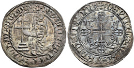 RHODOS. Knights of St. John. 
Dieudonné de Gozon, 27th Grand Master, 1346-1353. Gigliato n.d. AR 3, 94 g. c·FR·eLIOn•D• VILanOVa·DÆI·GRamR Grand Mast...