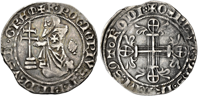RHODOS. Knights of St. John. 
Roger de Pins, 29th Grand Master, 1355-1365. Gigl...