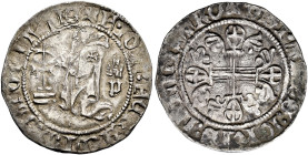 RHODOS. Knights of St. John. 
Juan Fernandez de Heredia, 32nd Grand Master, 1377-1396. Gigliato n.d. AR 3,87 g. Grand Master kneeling to left, family...