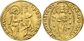 RHODOS. Knights of St. John. 
Pierre d'Aubusson, 40th Grand Master, 1476-1503. Ducato n.d. AV 3,50 g. F·Pe·DaUBUSSOn·-m/ P-·S/·/I/O/h/A/n/n/I· Grand ...