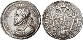 Maximilian II., 1564-1576. Silbermedaille 1567. Von V. Maler. MAXIMILIANVS II RO IM AE XXXX. Belorbeertes Brustbild des Kaisers nach links // DOMINVS ...