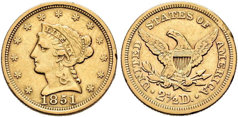USA. 
2 1/2 Dollars 1851. Liberty Head. Fr. 114.
Very fine-­extremely fine

...