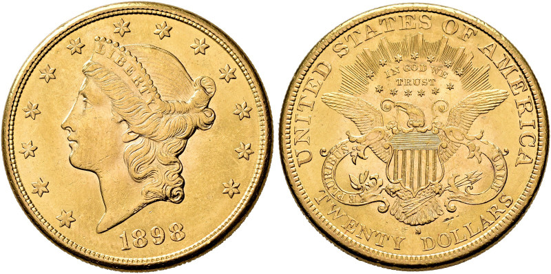 USA. 
20 Dollars 1898. Liberty Head. Fr. 177.
Very fine-­extremely fine

Pro...