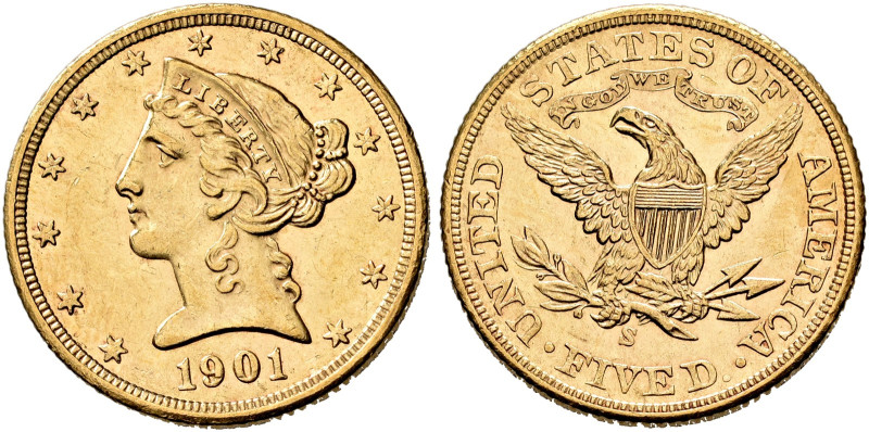 USA. 
5 Dollars 1901. Liberty Head. Fr. 158.
Very fine-­extremely fine

Prov...