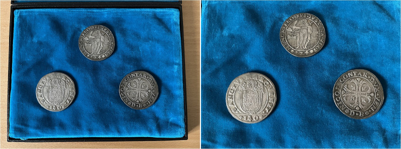 ITALIA. 
3 monete di argento di Venezia.
Very fine (3)

Provenance:
Eberhar...