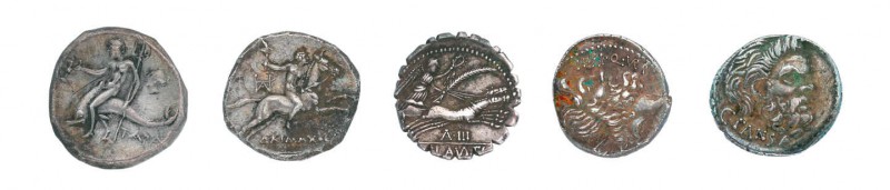 36 antike Münzen. Dabei 16 römische Denare ab Republik und Augustus, 7 süditalie...