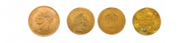 Kleine Sammlung von 10 Goldmünzen Dänemark. Mit dabei 20 Kronen 1900, 1910 und 1916 sowie 2 x 10 Kronen 1908, und je 1 x 1913 und 1917. Dazu 12 Mark 1...