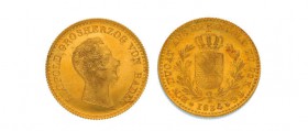 Baden-Durlach, Leopold 1830-1852. Rheingolddukat 1834. Jaeger 52 a, AKS 72, Kirchheimer 27, Friedberg 152.