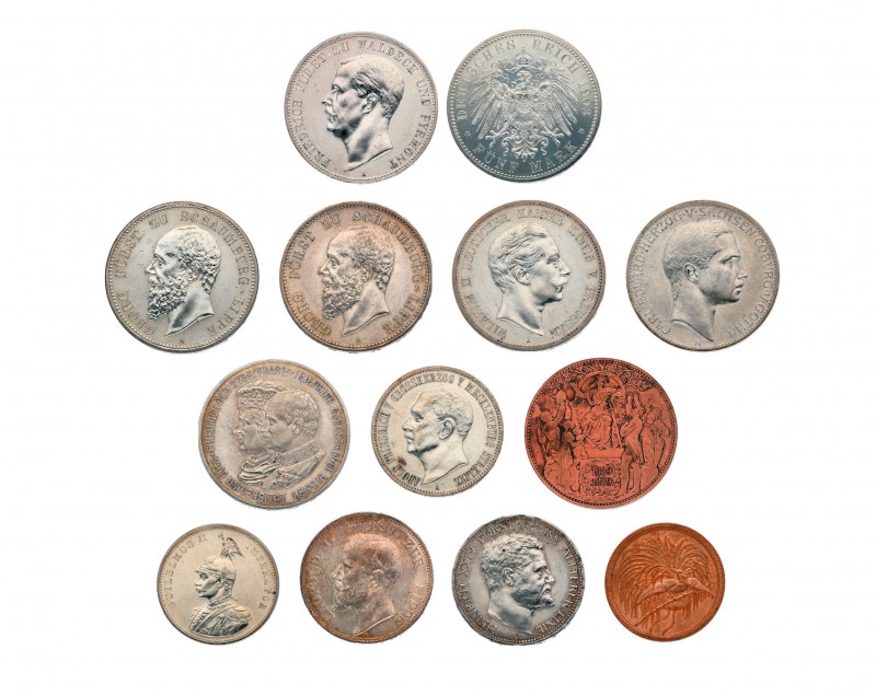 Umfangreiche Sammlung 2, 3 und 5 Mark Silbermünzen Deutsches Kaiserreich unterge...