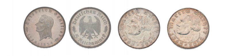 Sammlung Kurs- und Gedenkmünzen 3. Reich untergebracht in 5 Tablaren. Dabei u.a....