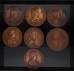 15 Kupfer- und 23 Zinnmedaillen Maria Theresia zu verschiedenen Anlässen.
