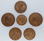Kleine Partie von 6 Bronzemedaillen aus der Zeit Franz Joseph I. Dabei Medaille 1879, von Tautenhayn, a.d. Reise des Kaisers nach Ägypten, anlässlich ...