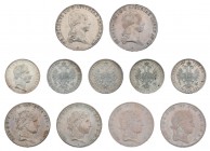 Sammlung Österreich-Ungarn mit 66 Gulden/Forint ab 1857 - 1892 aus beiden Reichsteilen. Dazu 6 Taler 1820A, 1822A, 1838A, 1845A, 1846A sowie 1848A.
