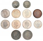 Sammlung Kursmünzen Österreich-Ungarn untergebracht in 7 Münztablaren. Dabei u.a. 34 x Doppelgulden 1859-1892 inkl. 1872 A, 28 x Vereinstaler 1857-186...