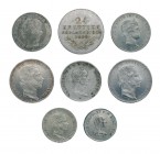 Sammlung österreichischer und Salzburger Kursmünzen ab 1 Kreuzer bis zum Taler. Mit dabei u.a. 2 Gulden 1862 A, 1 Gulden 1864 B, 24 Kreuzer 1800 C, Ta...